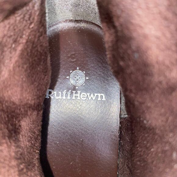 Ruff Hewn Tan Suede Faux Fur Winter Boots Womans 9.5 Lace Up Y2k Retro Snow Ski - Picture 4 of 5